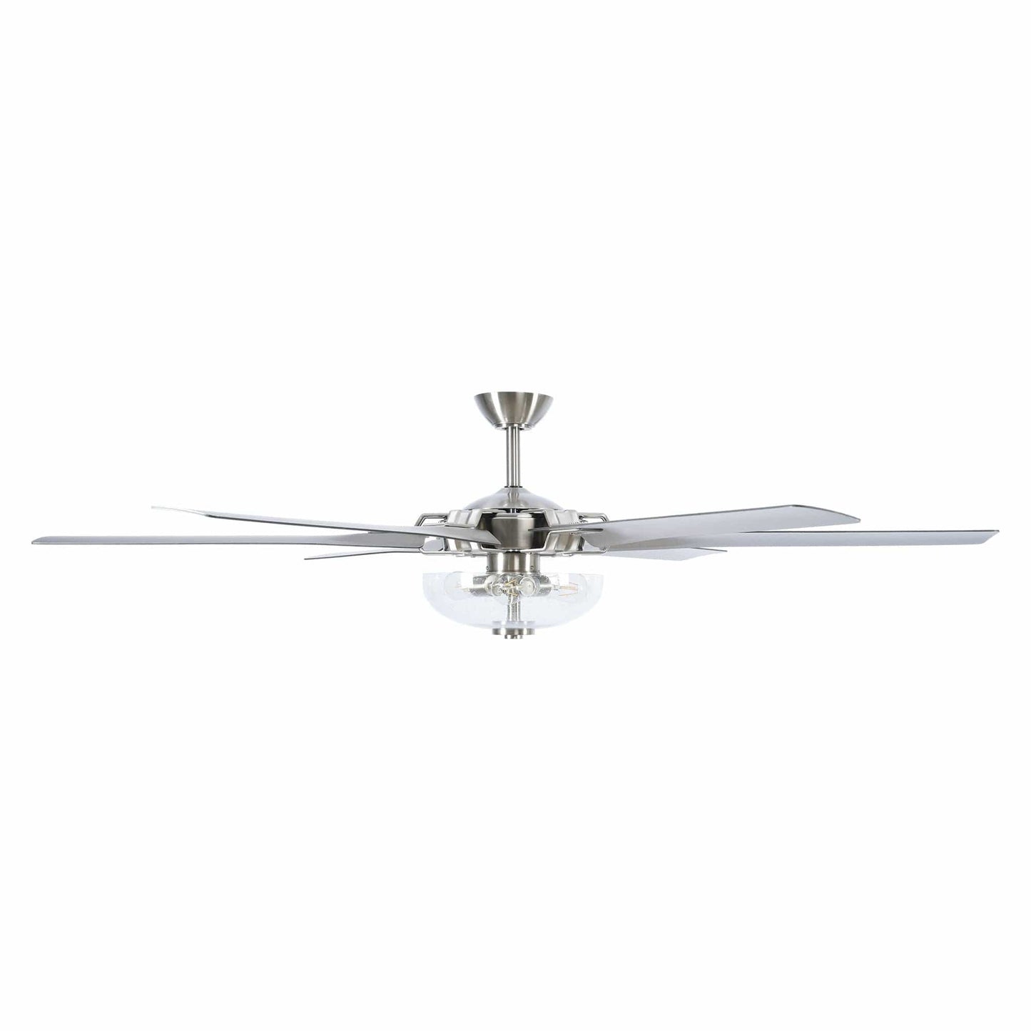 Parrot Uncle 70" Modern Brushed Nickel DC Motor Downrod Mount Ceiling Fan with Lighting and Remote Control