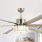 Parrot Uncle 65" Modern Brushed Nickel DC Motor Downrod Mount Reversible Ceiling Fan with Lighting and Remote Control