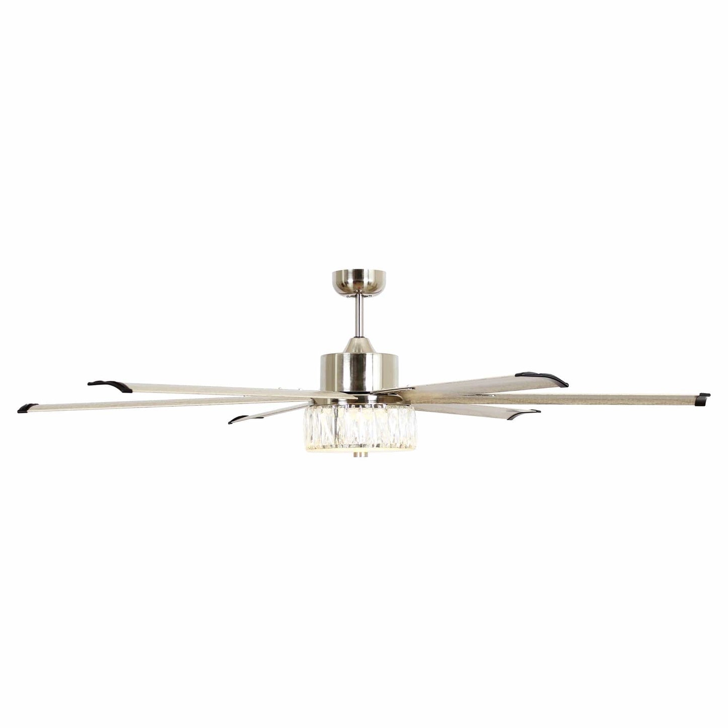 Parrot Uncle 65" Modern Brushed Nickel DC Motor Downrod Mount Reversible Ceiling Fan with Lighting and Remote Control