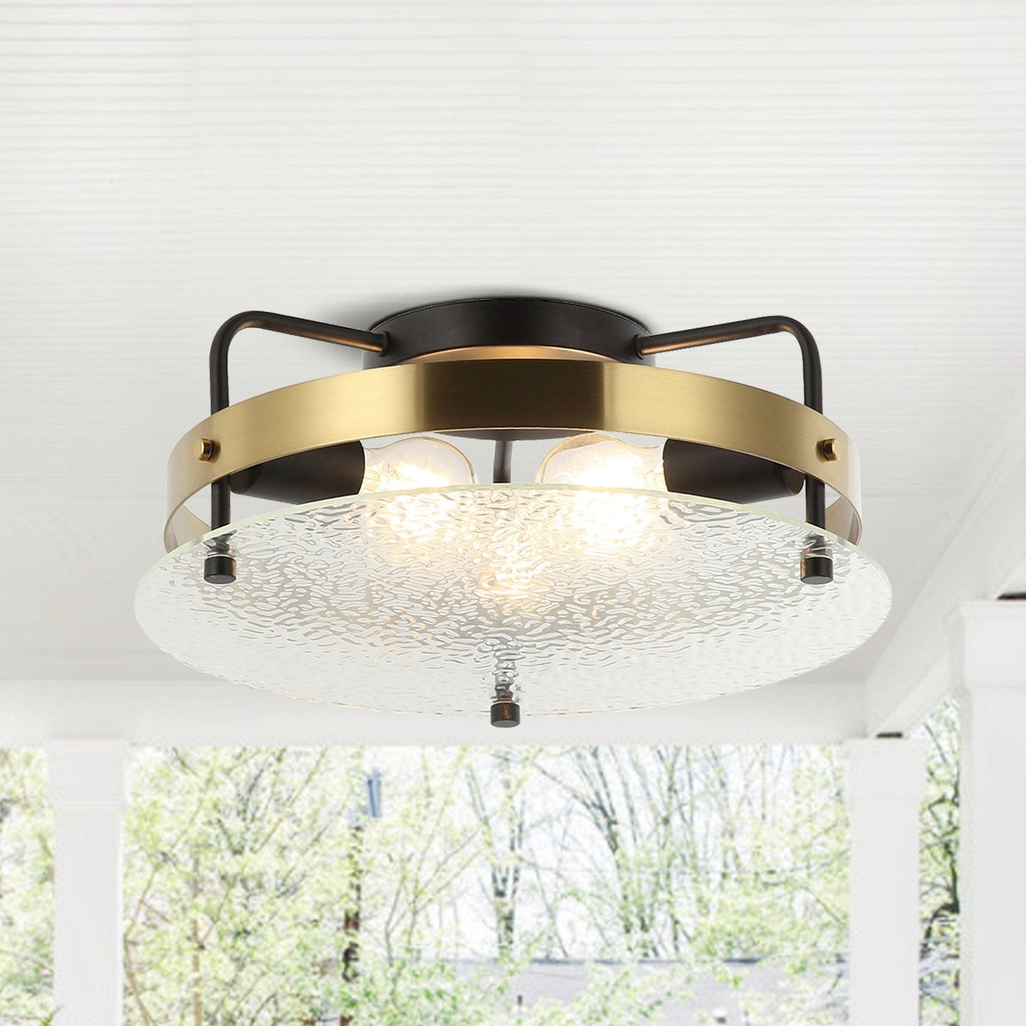 3-Light Modern Flush Mount Light with Glass