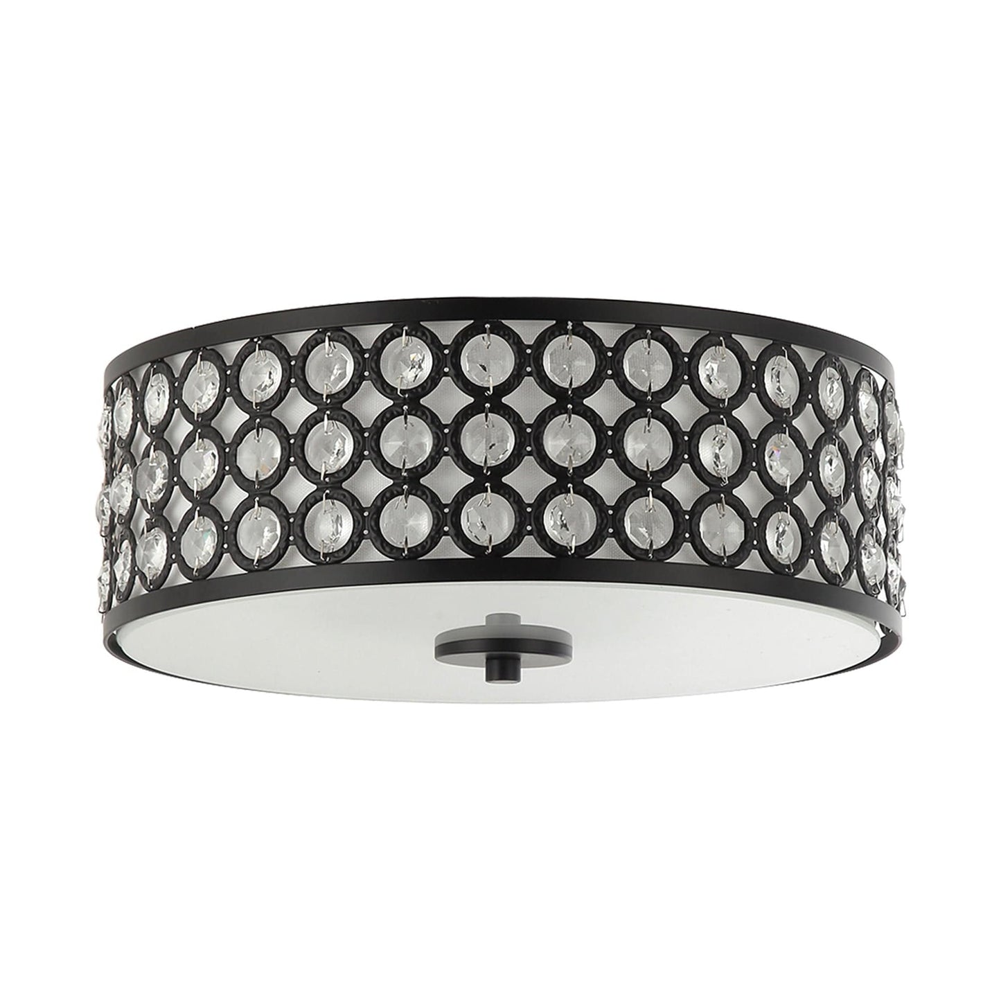 3-Light Modern LED Flush Mount Light with Crystal