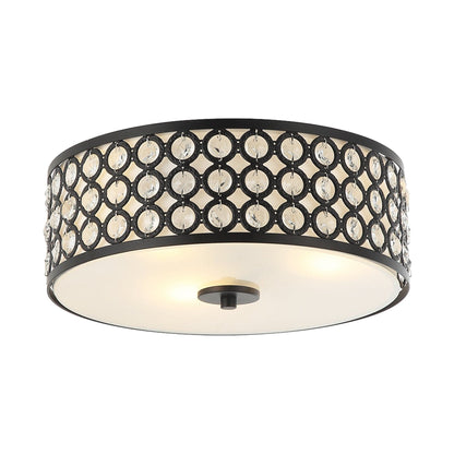 3-Light Modern LED Flush Mount Light with Crystal