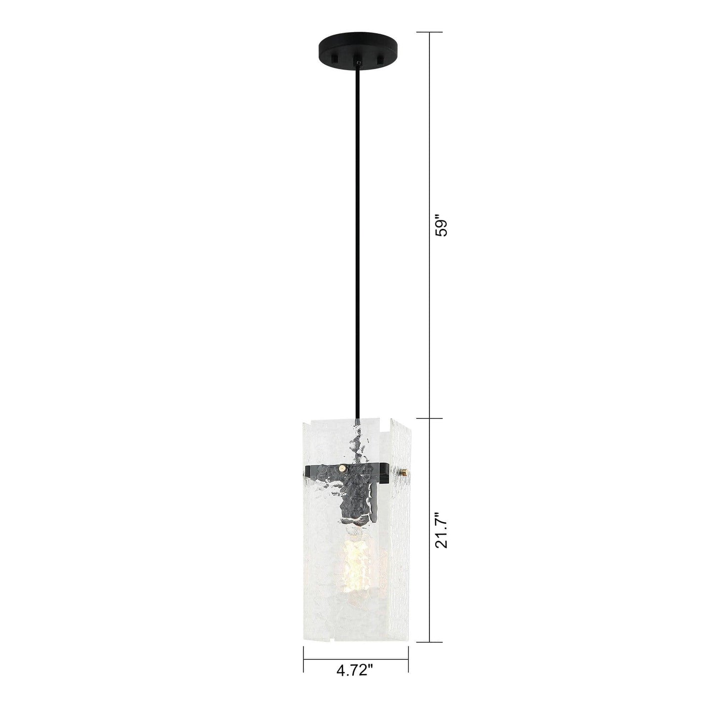 1-Light Modern Rectangle Pendant Light