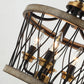 4-Light Wood Pendant Traditional Light