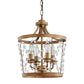 4-Light Rustic Saddlebrown Pendant Lighting