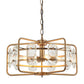 4-Light Golden/Black Modern Crystal Pendant Light