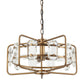 4-Light Golden/Black Modern Crystal Pendant Light