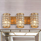 3-Light Modern Bathroom Crystal Wall Light