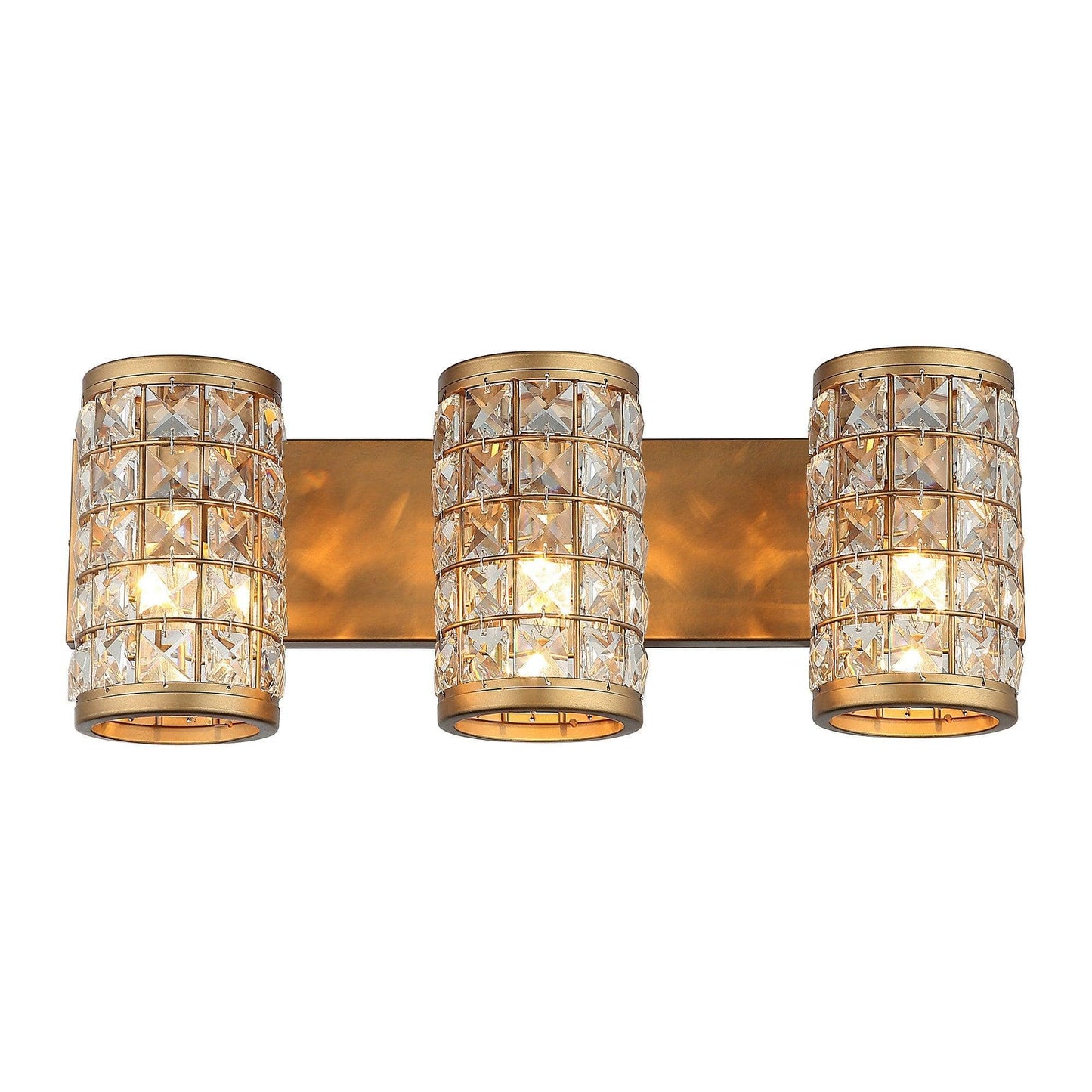 3-Light Modern Bathroom Crystal Wall Light