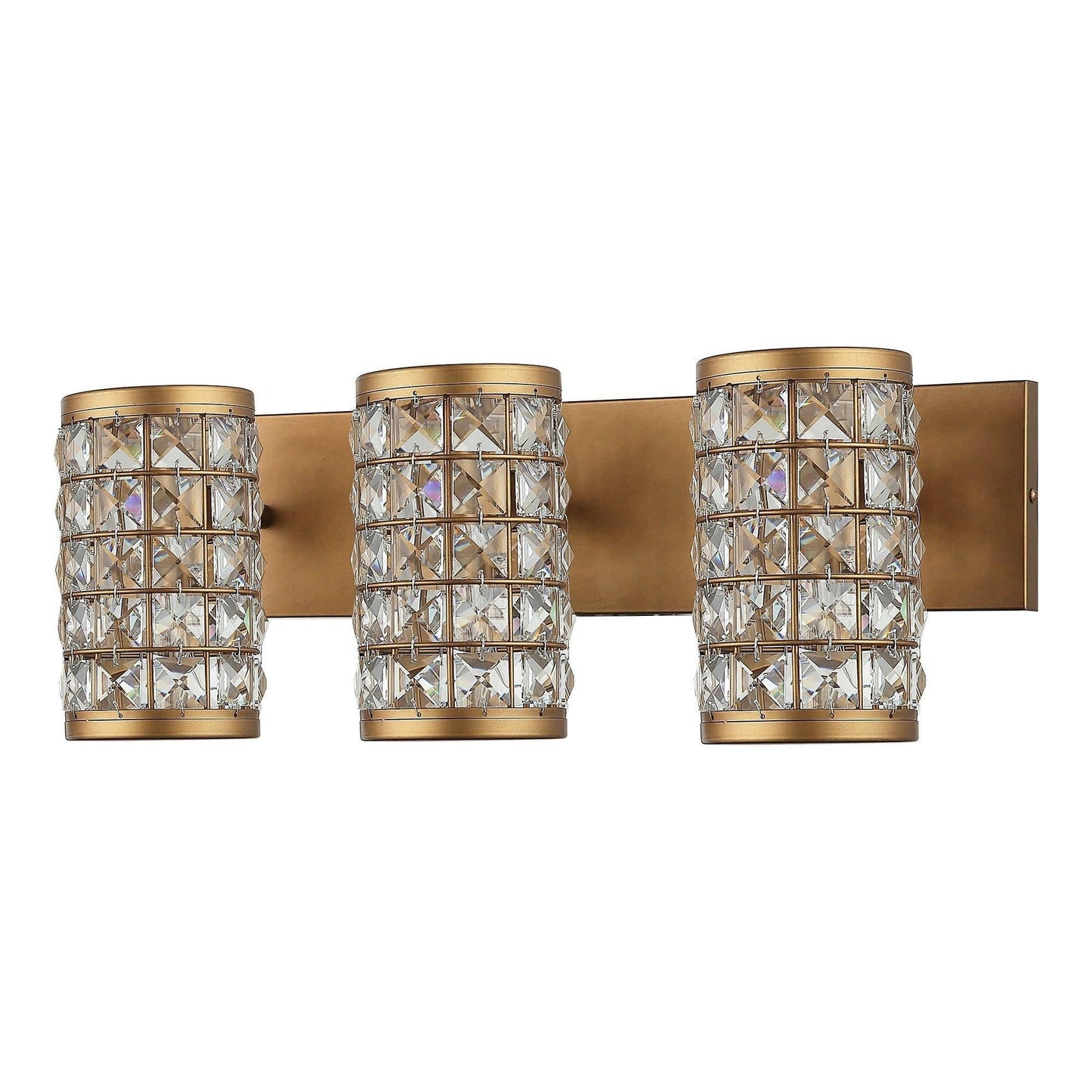 3-Light Modern Bathroom Crystal Wall Light