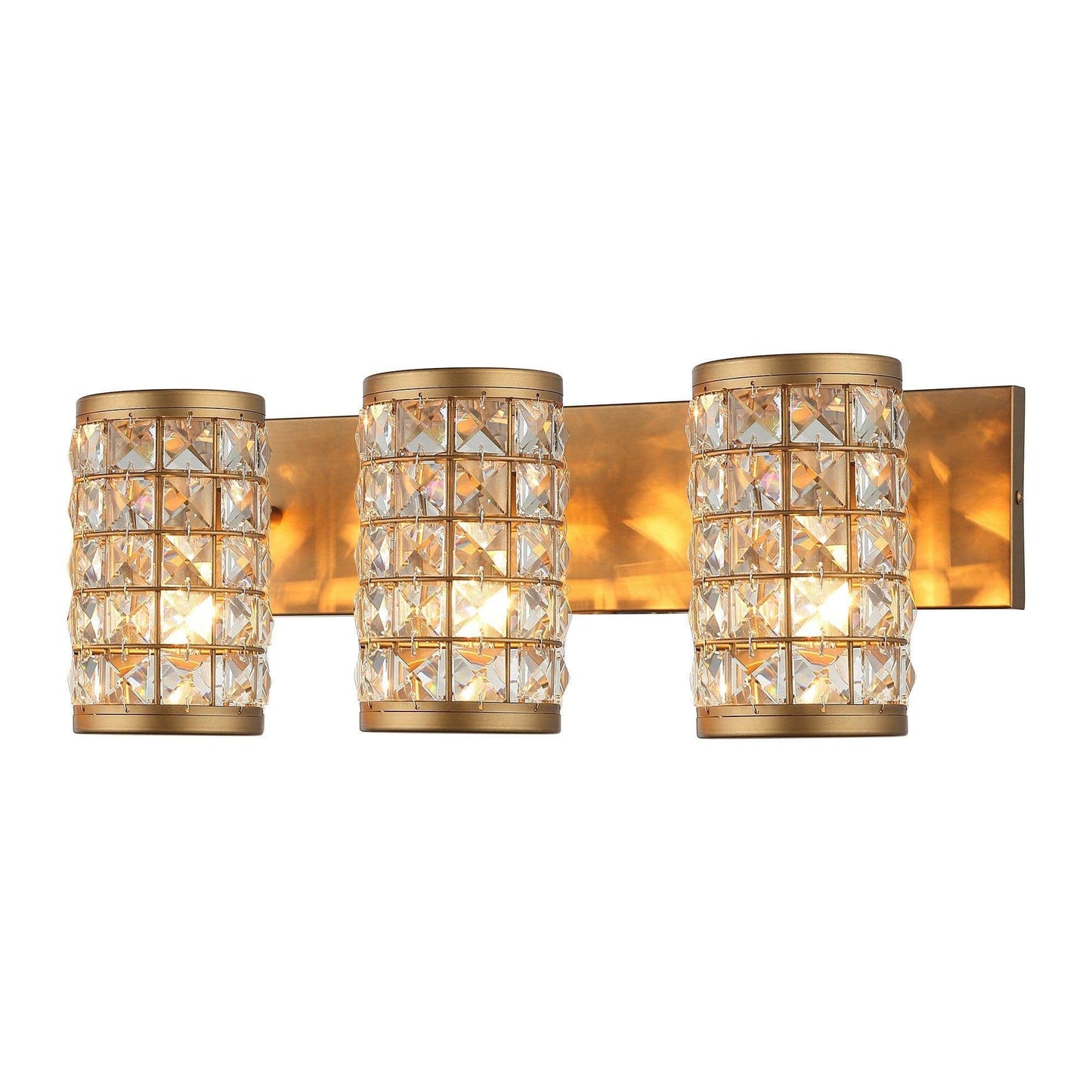 3-Light Modern Bathroom Crystal Wall Light