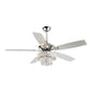 Parrot Uncle 52" Howell Modern Downrod Mount Reversible Crystal Ceiling Fan with Lighting and Remote Control