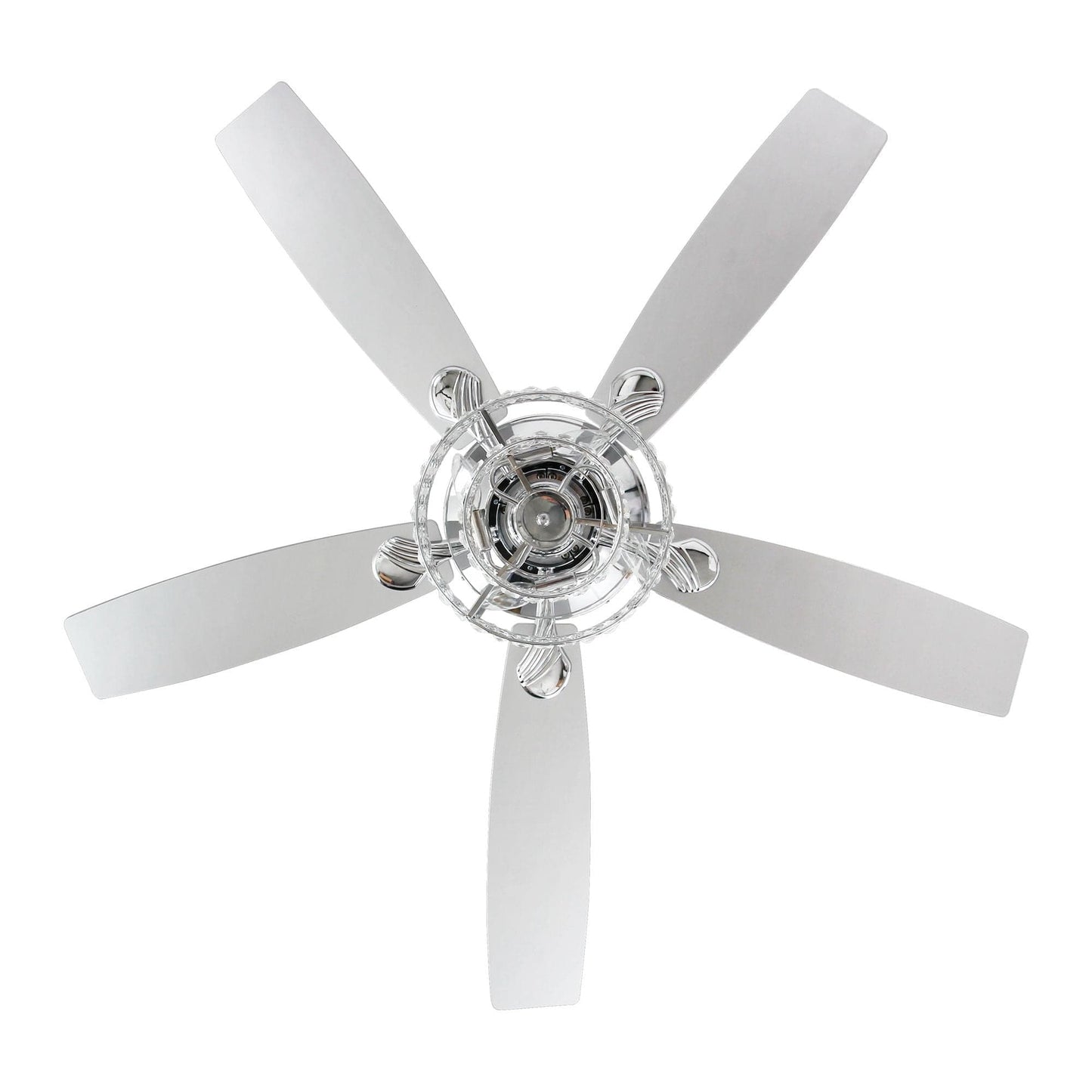 Parrot Uncle 52" Howell Modern Downrod Mount Reversible Crystal Ceiling Fan with Lighting and Remote Control