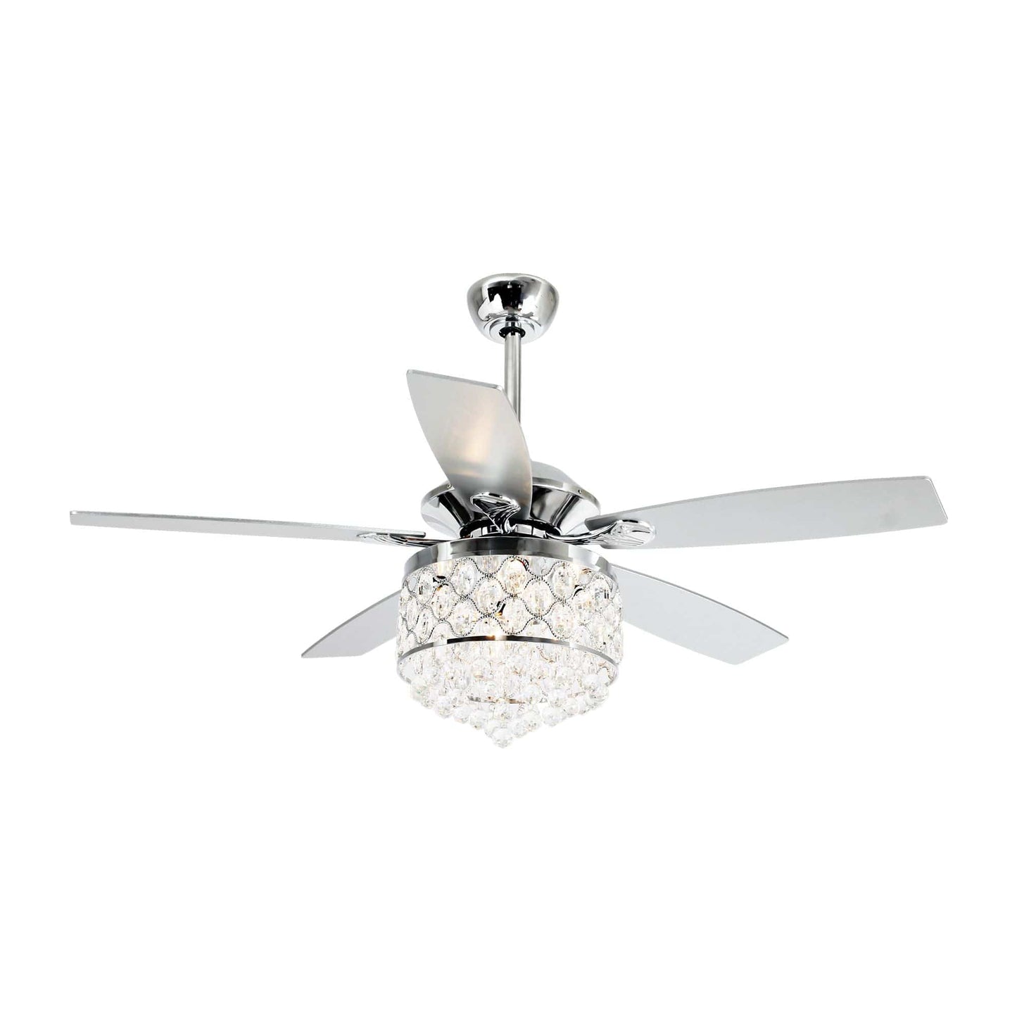 Parrot Uncle 52" Berkshire Modern Downrod Mount Reversible Crystal Ceiling Fan with Lighting and Remote Control