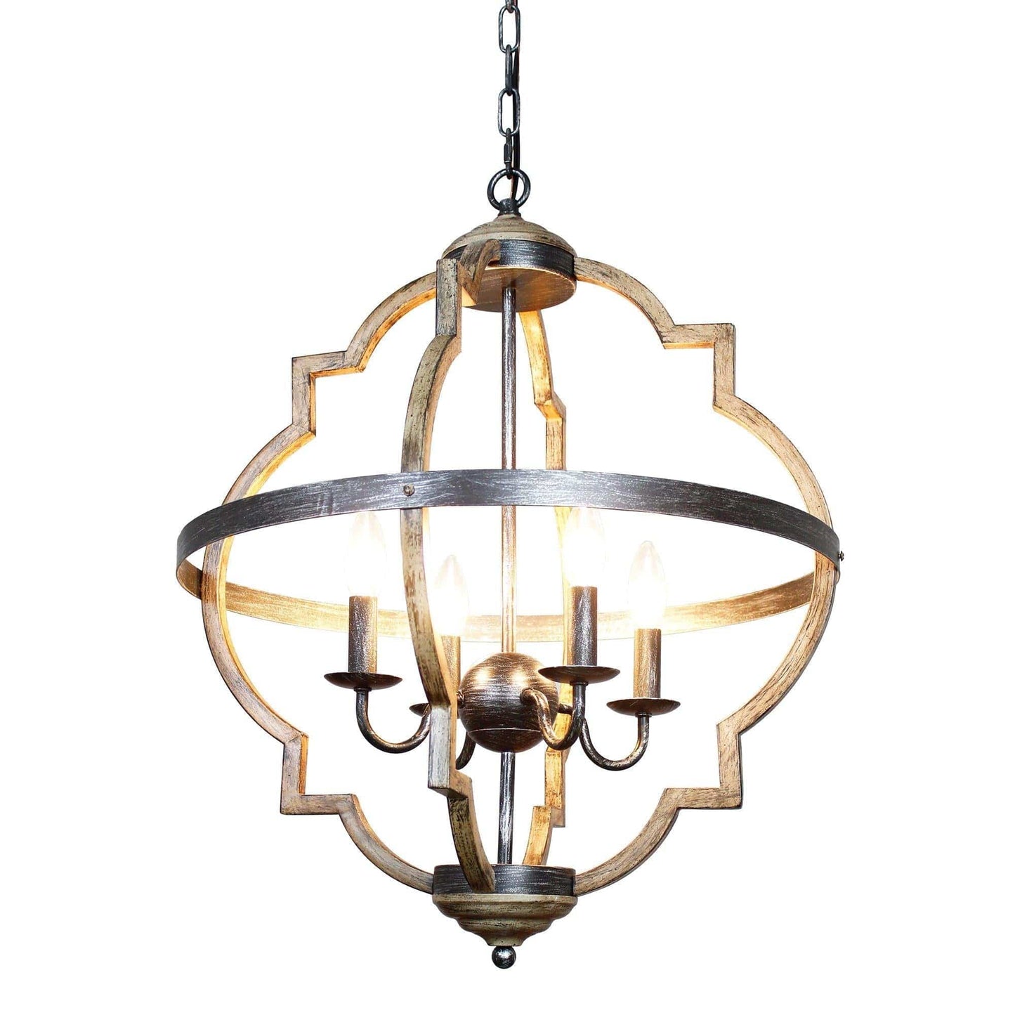 Bennington 4-Light Brown Wood Chandelier