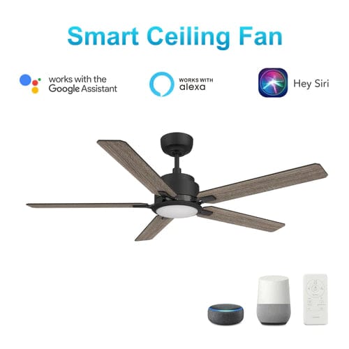 Carro USA Espear 52 inch 5-Blade Smart Ceiling Fan with LED Light Kit & Remote