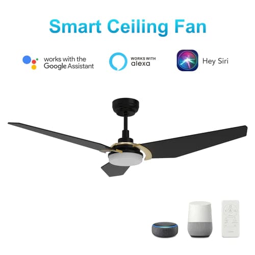 Carro USA Kaj 56 inch 3-Blade Smart Ceiling Fan with LED Light Kit & Remote