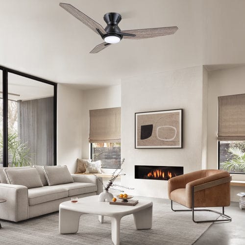 Carro USA Calen 52 inch 3-Blade Flush Mount Smart Ceiling Fan with LED Light Kit & Remote Control