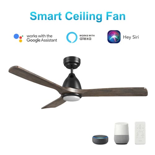 Carro USA Riley 48 inch 3-Blade Smart Ceiling Fan with LED Light Kit & Remote