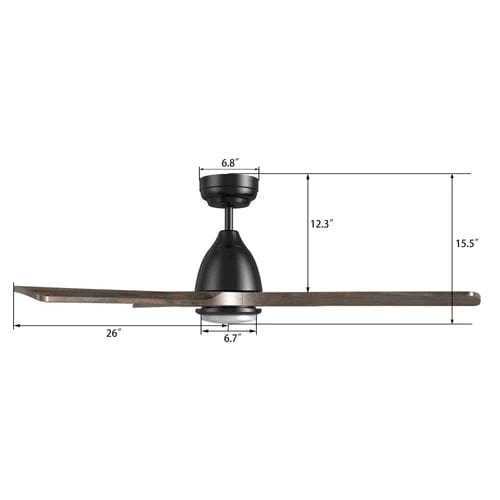 Carro USA Riley 48 inch 3-Blade Smart Ceiling Fan with LED Light Kit & Remote