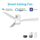 Carro USA Spezia 48 inch 3-Blade Flush Mount Smart Ceiling Fan with LED Light Kit & Remote