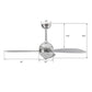 Carro USA Coren 48 inch 3-Blade Crystal Chandelier Smart Ceiling Fan with LED Light Kit & Remote