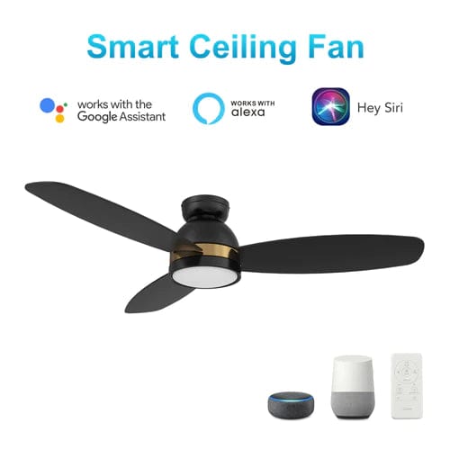 Carro USA Fremont 48 inch 3-Blade Flush Mount Smart Ceiling Fan with LED Light Kit & Remote