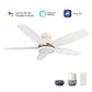 Carro USA Granville 48 inch 5-Blade Flush Mount Smart Ceiling Fan with LED Light Kit & Remote