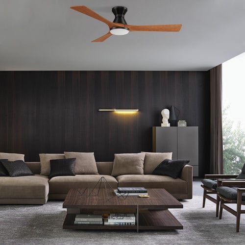 Carro USA Nicolet 52 inch 3-Blade Flush Mount Smart Ceiling Fan with LED Light Kit & Remote