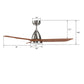 Carro USA Garrick 52 inch 3-Blade Smart Ceiling Fan with LED Light Kit & Remote