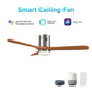 Carro USA Labelle 52 inch 3-Blade Flush Mount Smart Ceiling Fan with LED Light Kit & Remote