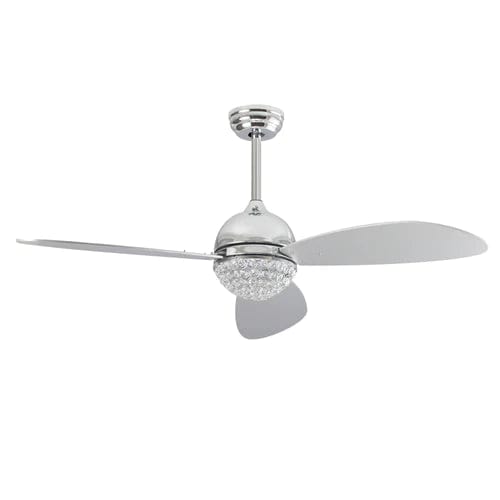Carro USA Coren 52 inch 3-Blade Crystal Chandelier Smart Ceiling Fan with LED Light Kit & Remote