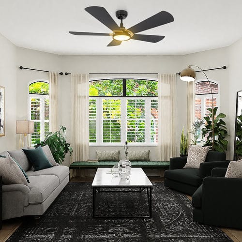 Carro USA Winston 52 inch 5-Blade Smart Ceiling Fan with LED Light Kit & Remote Control