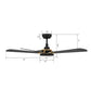 Carro USA Winston 52 inch 5-Blade Smart Ceiling Fan with LED Light Kit & Remote Control