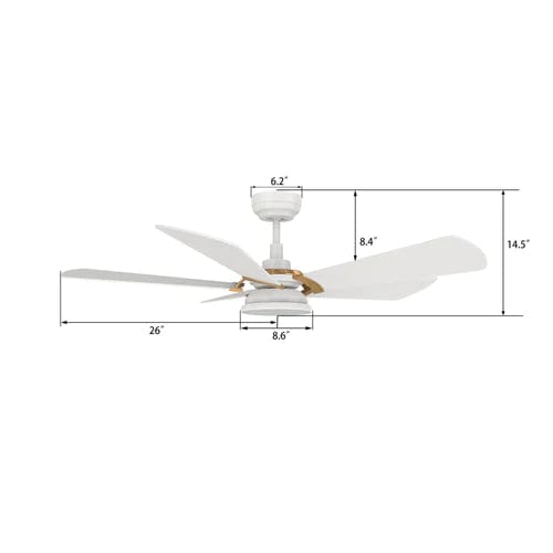 Carro USA Savili 52 inch 5-Blade Smart Ceiling Fan with LED Light Kit & Remote Control