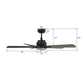 Carro USA Olinda 52 inch 5-Blade Smart Ceiling Fan with LED Light Kit & Remote