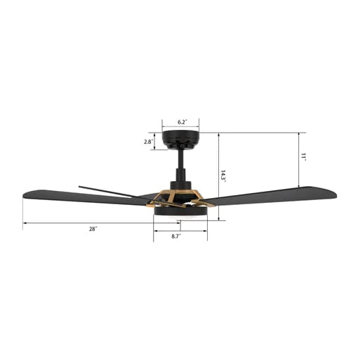 Carro USA Winston 56 inch 5-Blade Smart Ceiling Fan with LED Light Kit & Remote Control