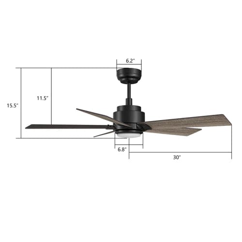 Carro USA Ascender 60 inch 5-Blade Smart Ceiling Fan with LED Light & Remote Control