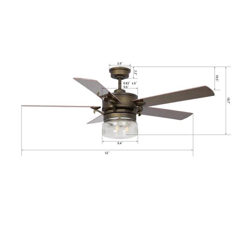 Carro USA Alexia 52 inch 5-Blade Smart Ceiling Fan with Smart Wall Switch