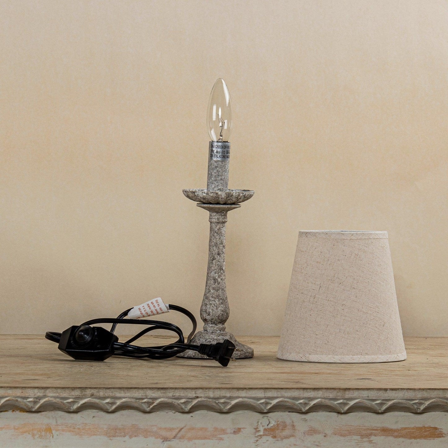 1-Light Rustic Fabric Table Lamp LED