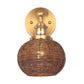 1-Light Traditional Rattan Golden Wall Sconce Light