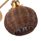 1-Light Traditional Rattan Golden Wall Sconce Light