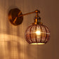 1-Light Traditional Rattan Golden Wall Sconce Light