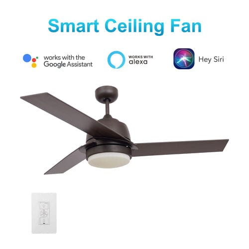 Carro USA Aeryn 52 inch 3-Blade Smart Ceiling Fan with Wall Switch