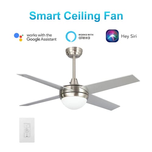 Carro USA Neva 52 inch 4-Blade Smart Ceiling Fan with LED Light Kit & Smart Wall Switch