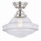 Huntley 12-in Semi Flush Ceiling Light (Clear Glass/Milk Glass)