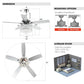 Parrot Uncle 52" Berkshire Modern Downrod Mount Reversible Crystal Ceiling Fan with Lighting and Remote Control
