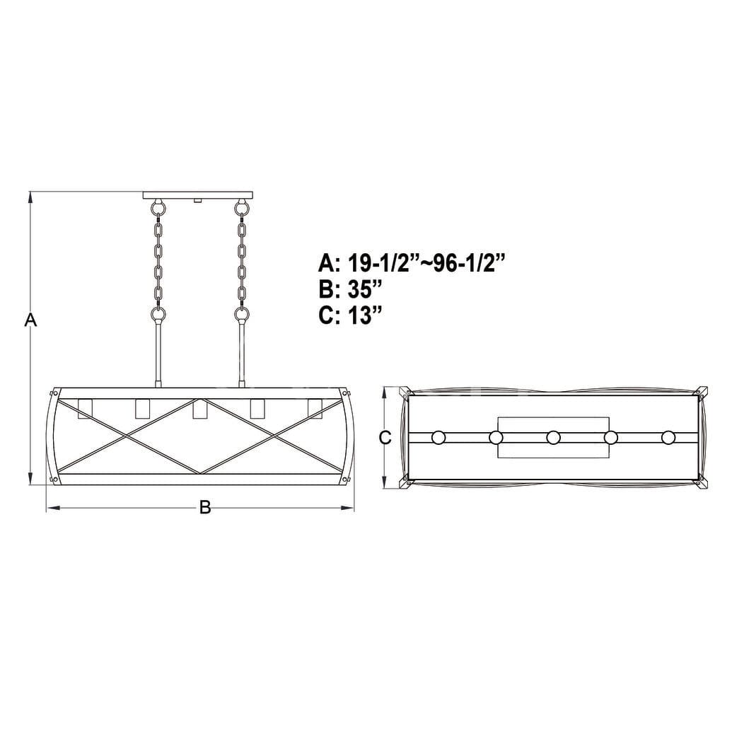 Montclare 35-in. 5 Light Linear Chandelier