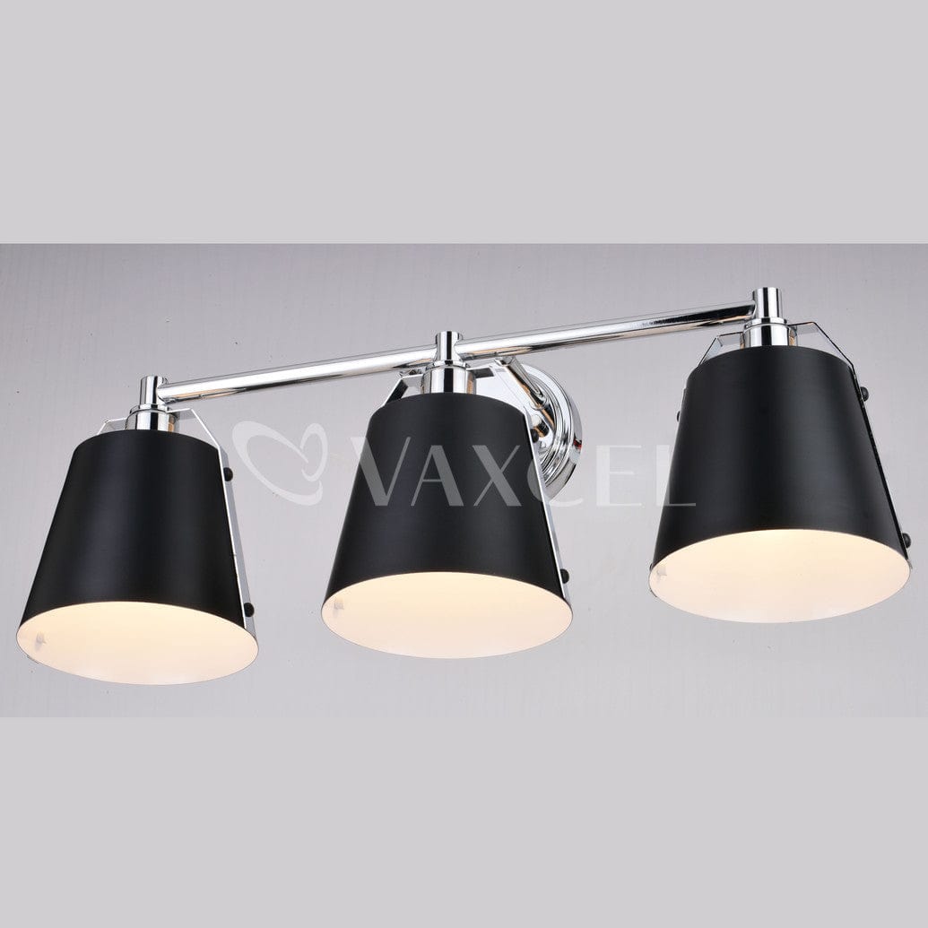 Barrington 24.25-in. 3 Light Vanity Matte Black and Chrome