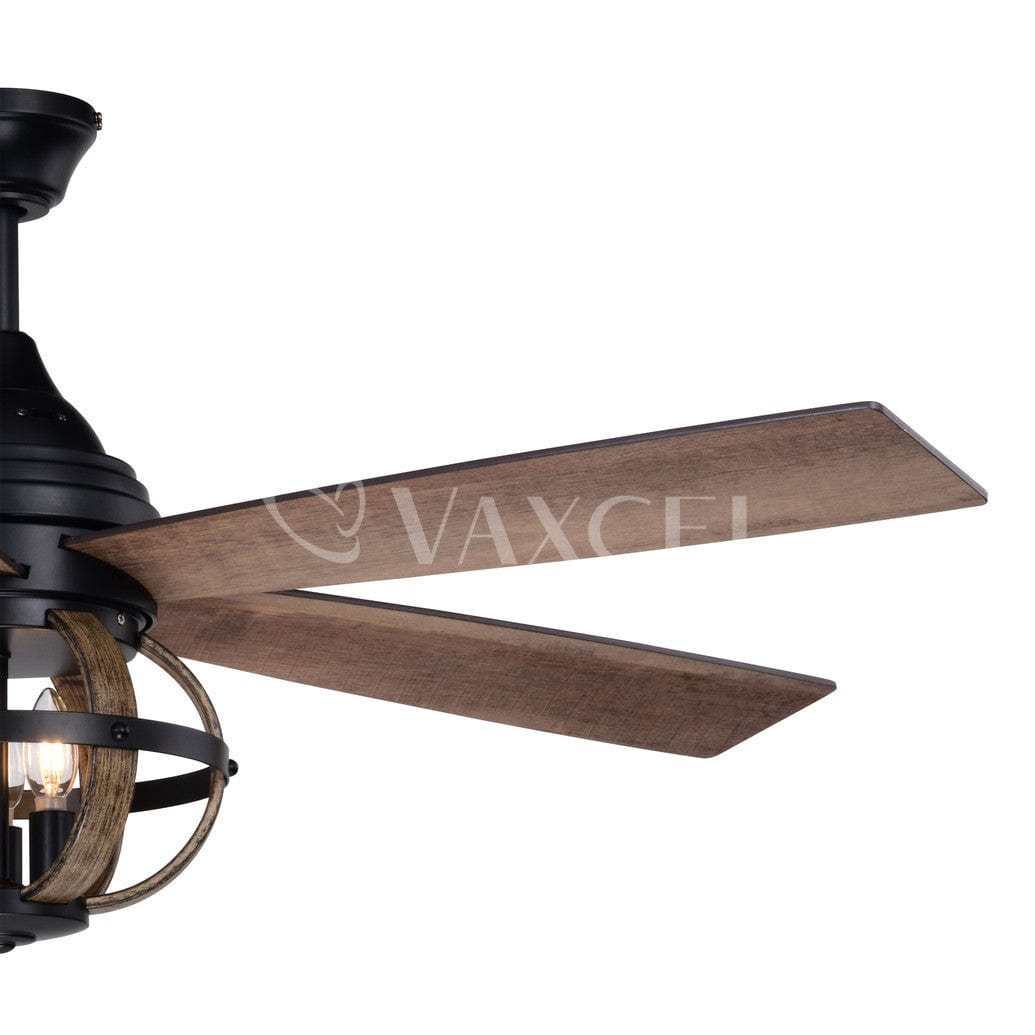 Huron 52 inch 3 Light LED Ceiling Fan Black and Burnished Teak